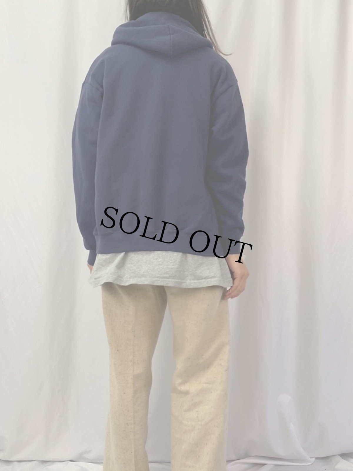 画像4: 2000's IBM コンピューター企業 ロゴプリント スウェットジップパーカー NAVY XL (4)