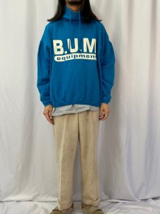 画像2: 80's B.U.M. equipment ハイネック プリントスウェット L (2)