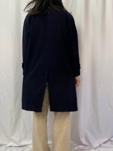 画像4: 80's Burberrys' ENGLAND製 ウール×キャメル ツイードステンカラーコート NAVY (4)