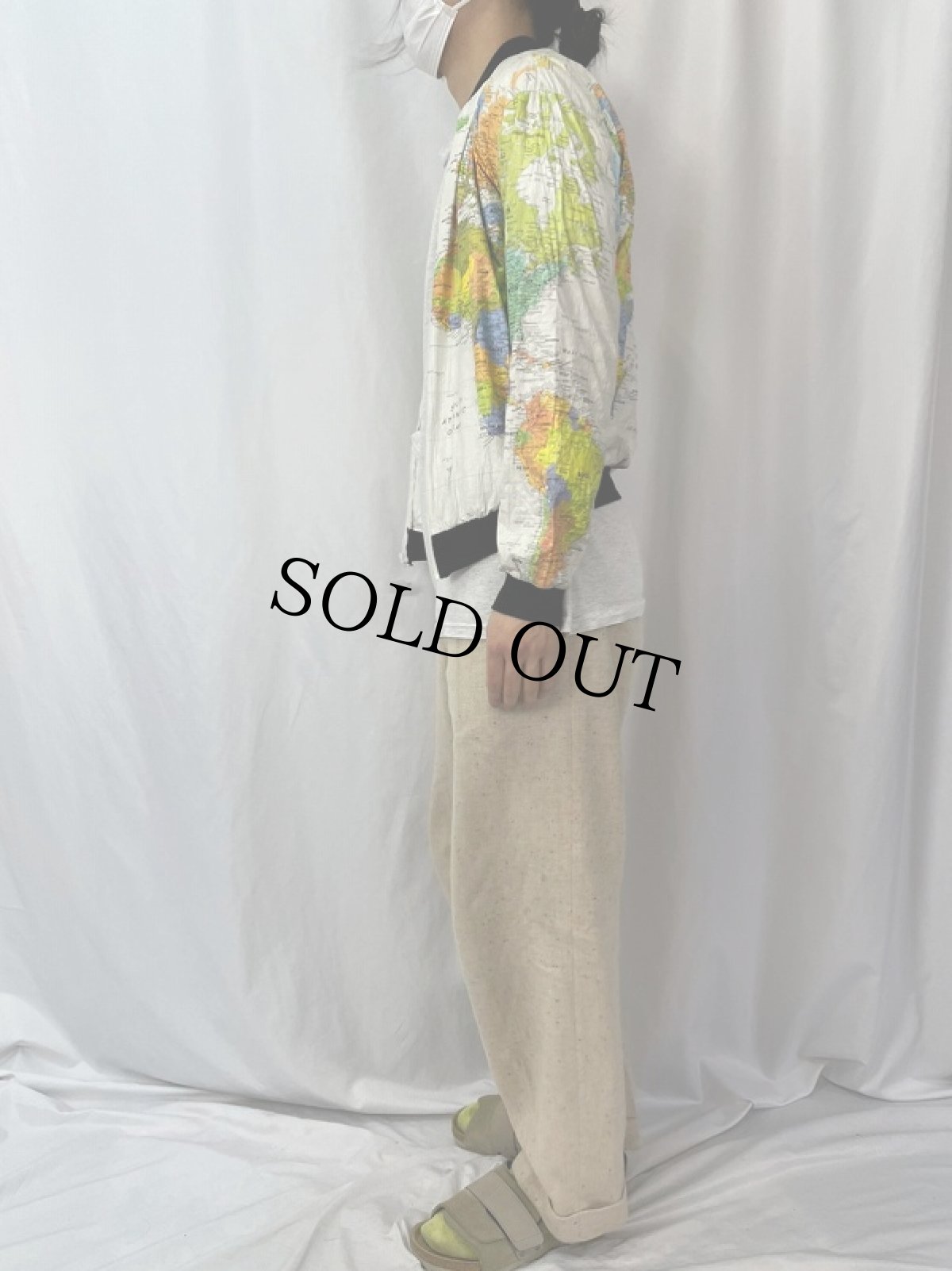 画像3: 90's 世界地図柄 ペーパージャケット M (3)