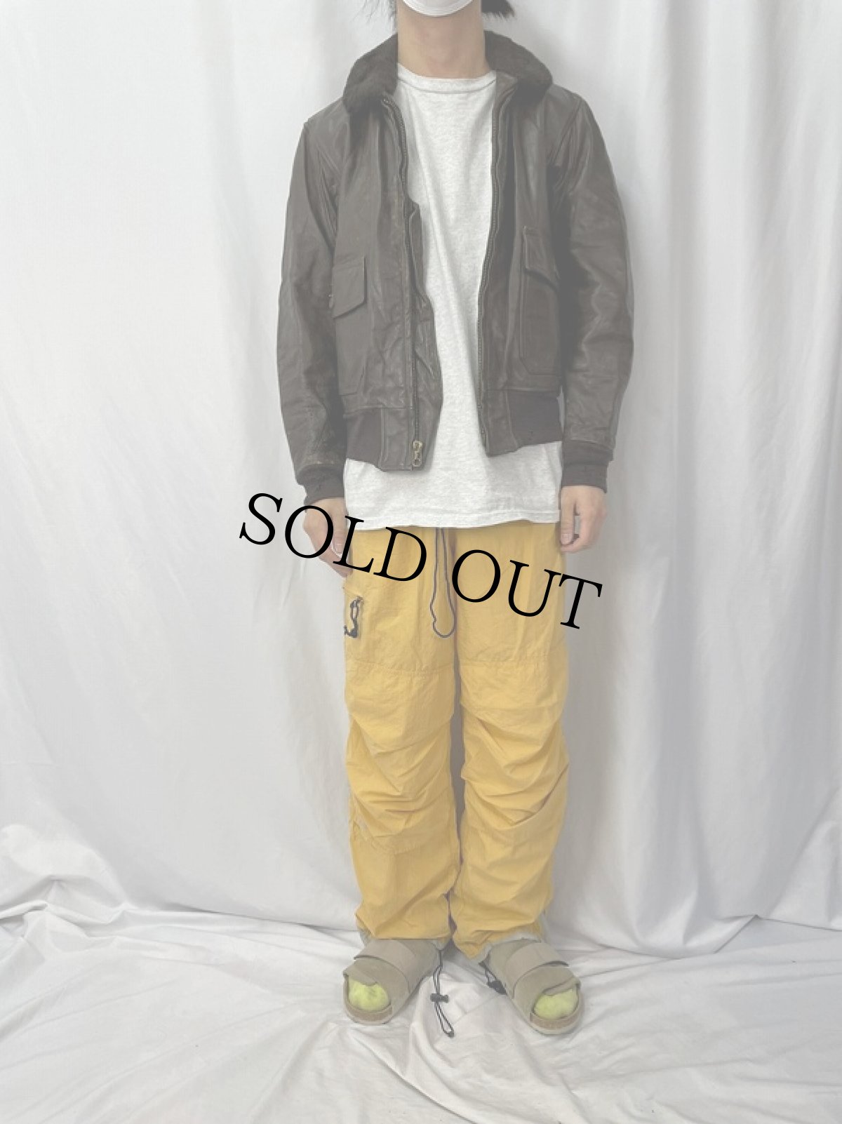 画像2: 70's U.S.NAVY G-1フライトジャケット SIZE42 (2)