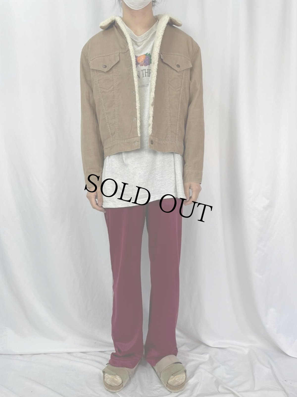 画像2: 80's Levi's 70605 USA製 コーデュロイボアジャケット SIZE42 (2)