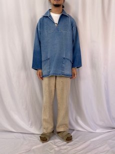 画像2: KINSALE SMOCKS IRELAND製 デニムフィッシャーマンスモック XXL (2)