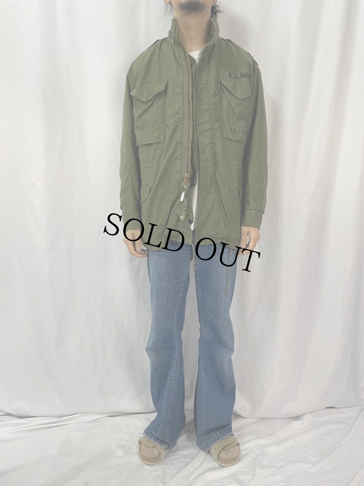 画像2: 70's U.S.MILITARY M-65 "SEABEES" ライナー付き フィールドジャケット 3rd SMALL-REGULAR (2)