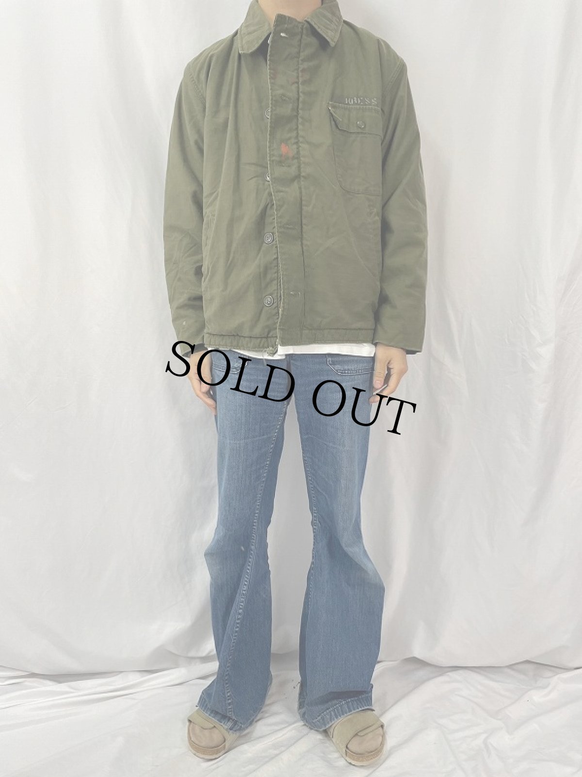 画像2: 80's U.S.NAVY A-2 デッキジャケット LARGE (2)