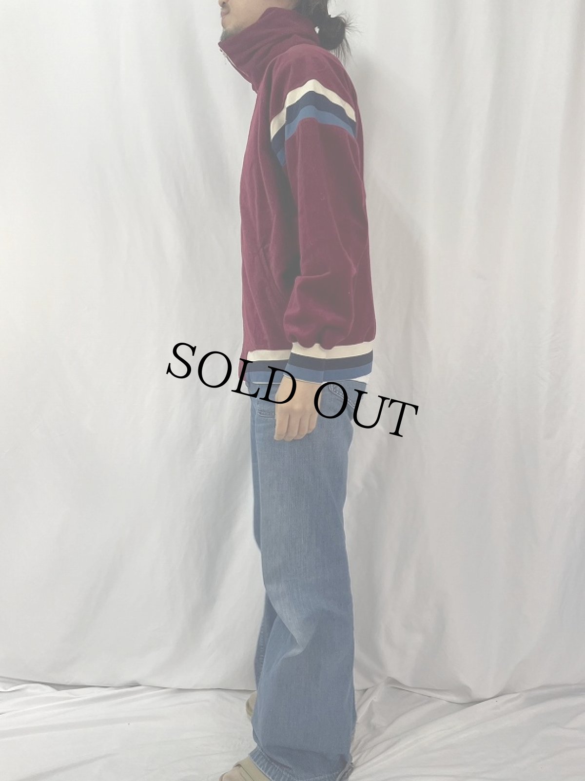 画像3: 80's ベロアジップジャケット XL (3)