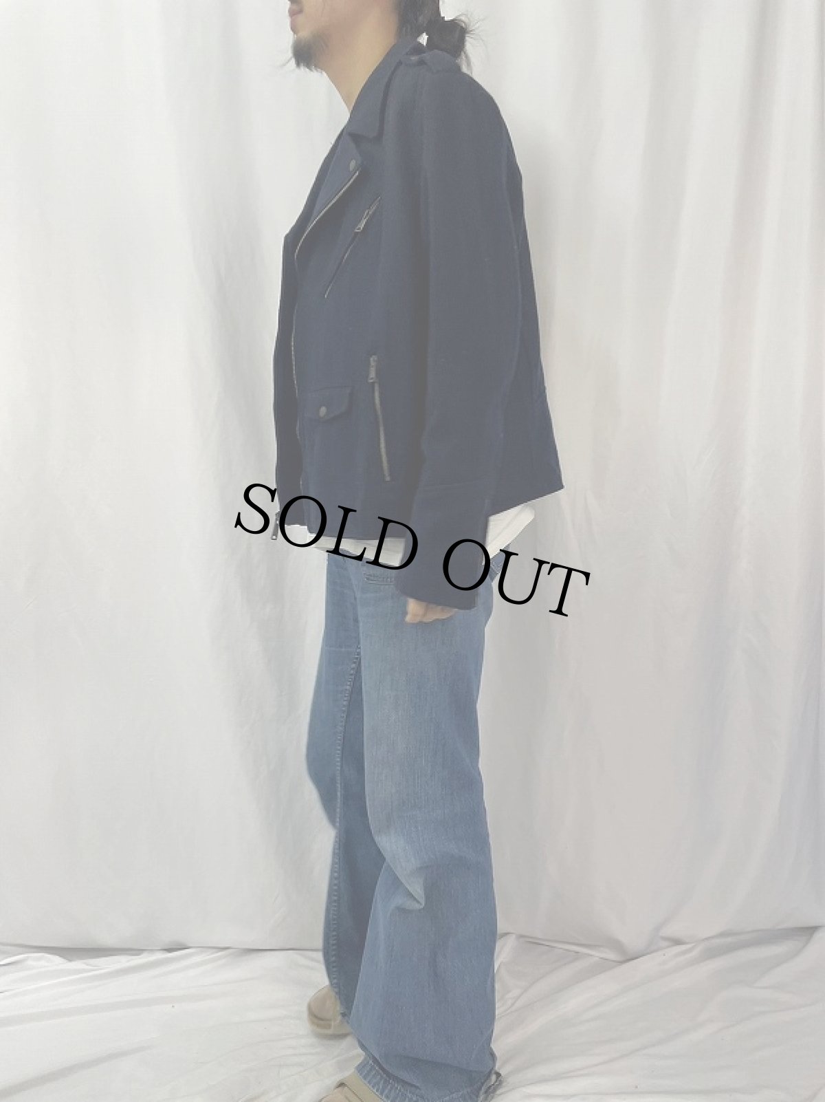画像3: Levi's メルトンダブルライダースジャケット NAVY XL (3)