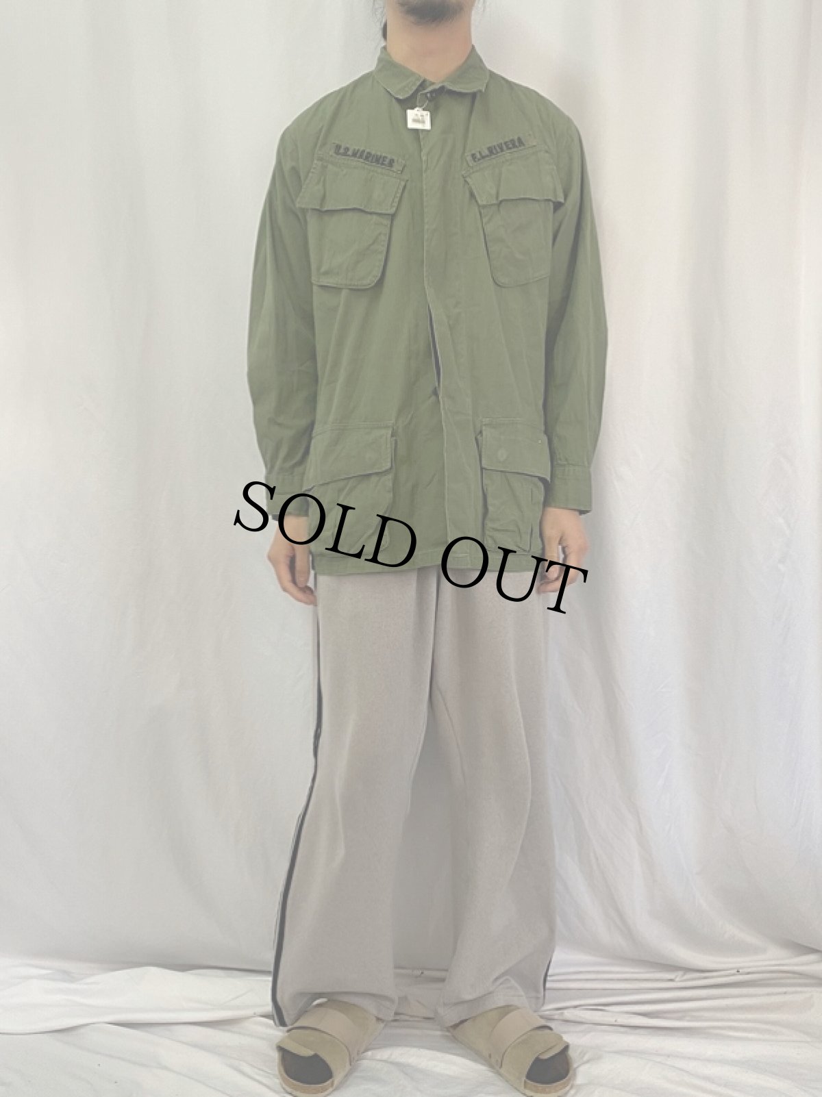 画像2: 60's U.S.ARMY ジャングルファティーグジャケット 3rd SMALL-LONG (2)