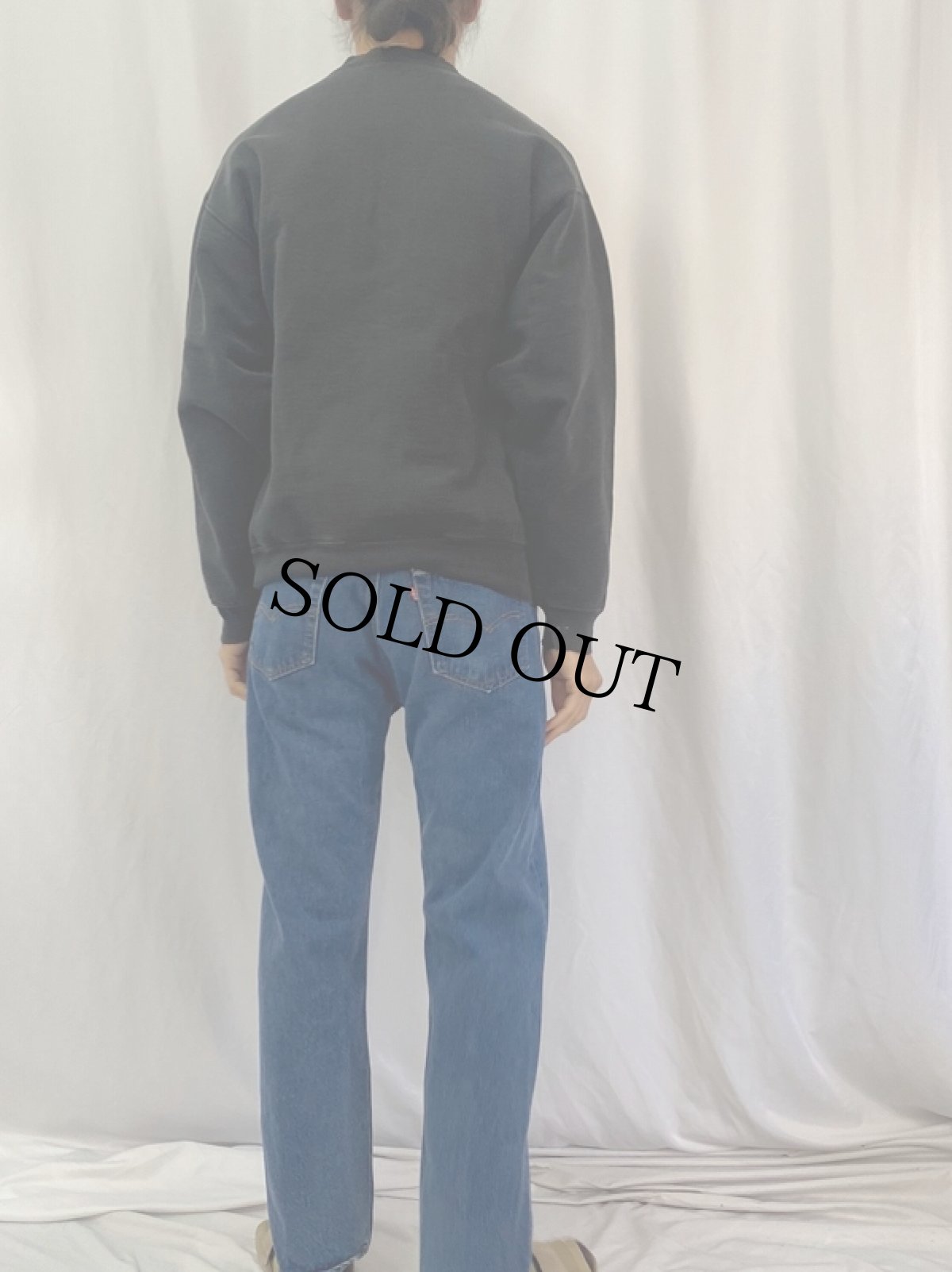 画像4: 90's HOME DEPOT USA製 企業キャラクター刺繍スウェット BLACK L (4)