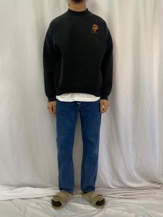 画像2: 90's HOME DEPOT USA製 企業キャラクター刺繍スウェット BLACK L (2)