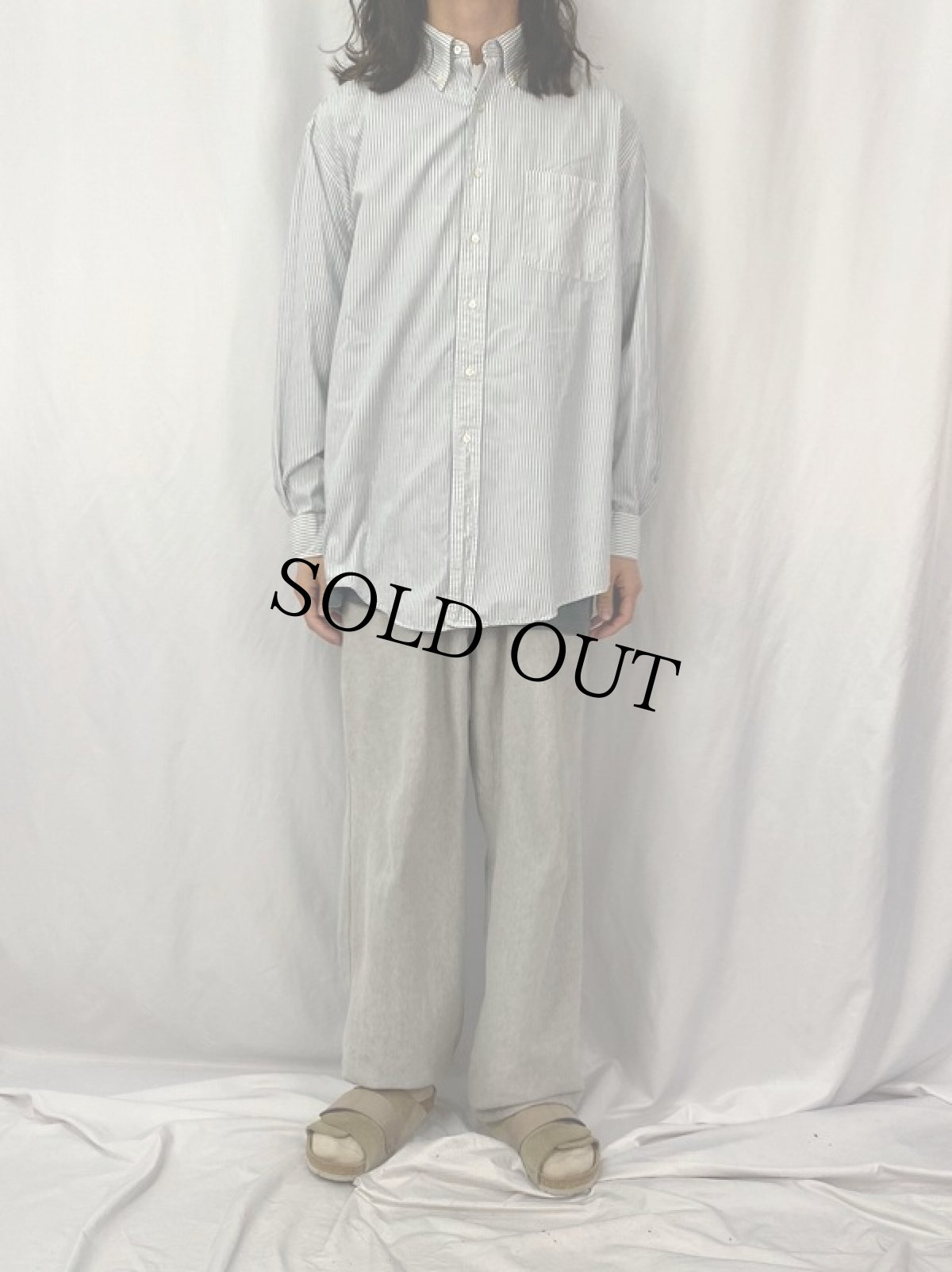 画像2: 90's Brooks Brothers USA製 ストライプ柄 ボタンダウンシャツ SIZE17 1/2-4 (2)