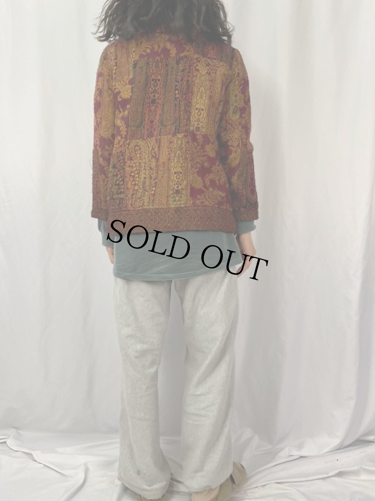 画像4: White Stag 総柄 パッチワーク チャイナジャケット M (4)