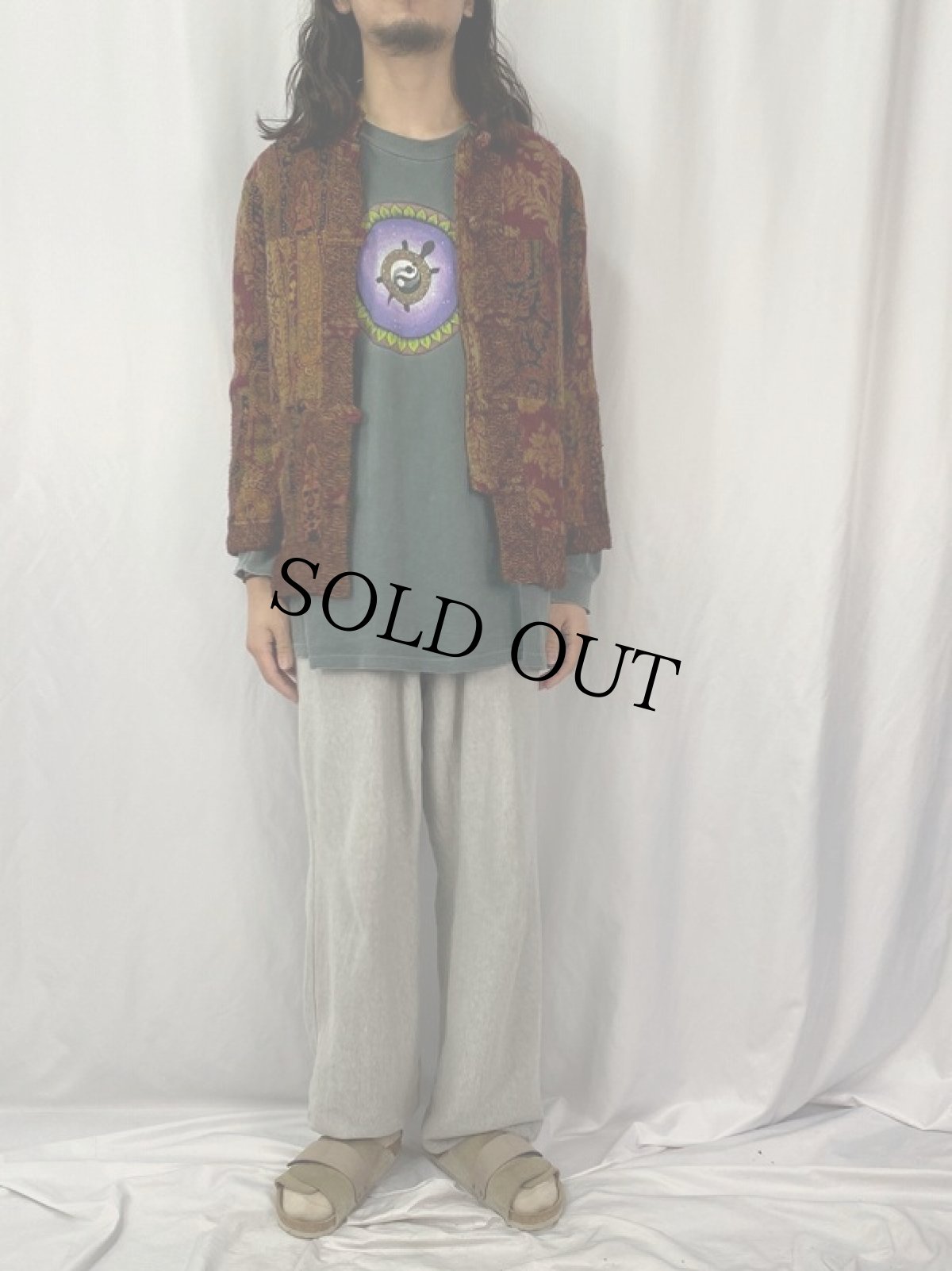 画像2: White Stag 総柄 パッチワーク チャイナジャケット M (2)