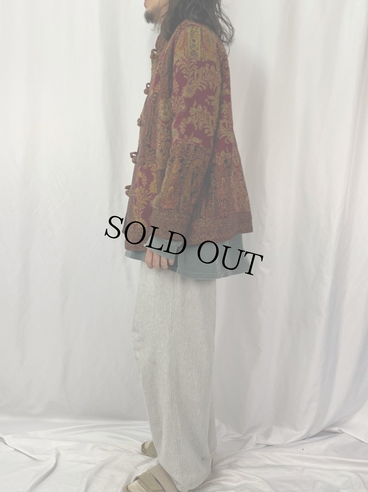 画像3: White Stag 総柄 パッチワーク チャイナジャケット L (3)