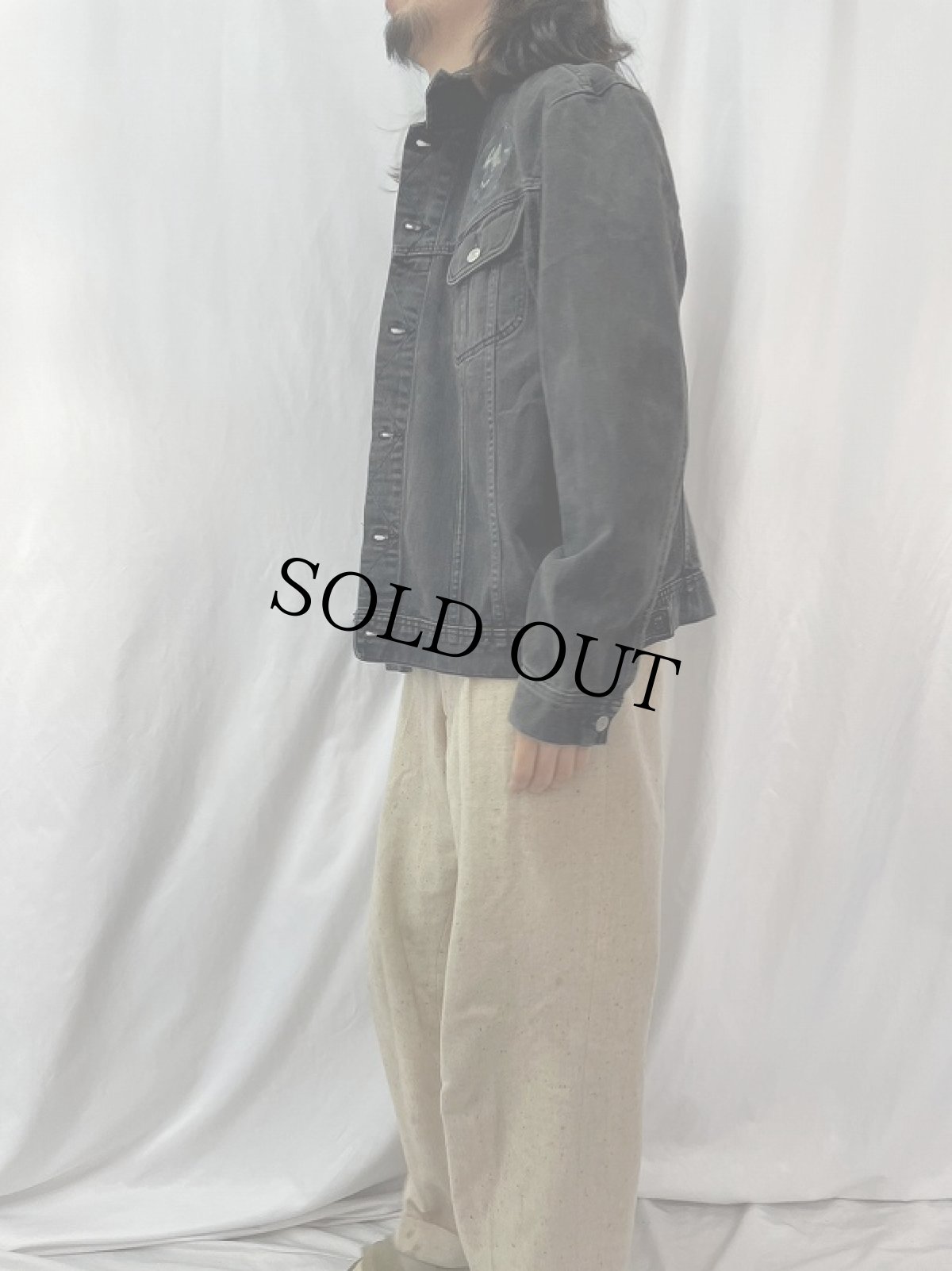 画像3: 90's POLO SPORT Ralph Lauren ブラックデニムジャケット XL (3)