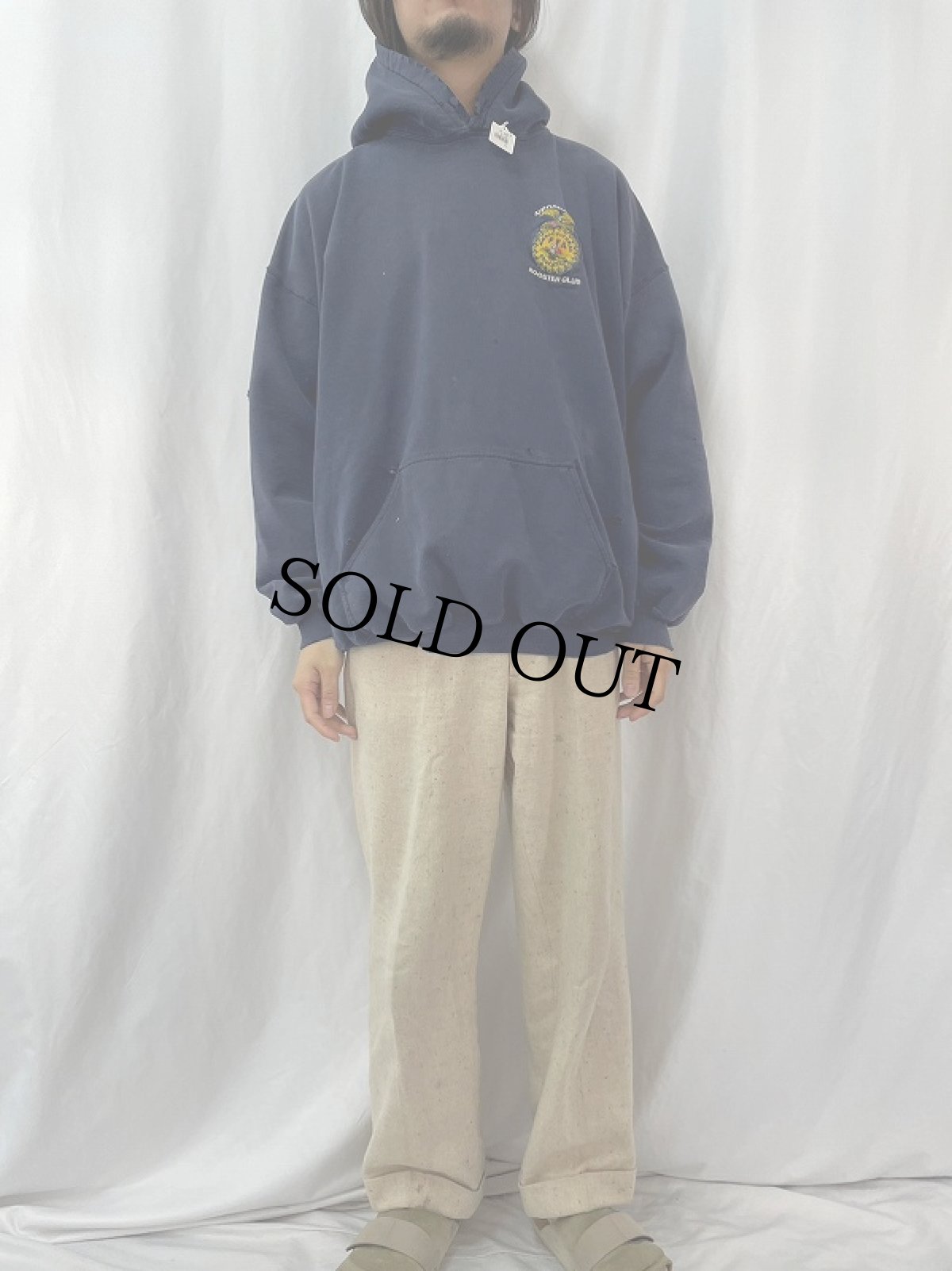 画像2: FFA "BOOSTER CLUB" ロゴ刺繍 スウェットフーディー NAVY XXL (2)