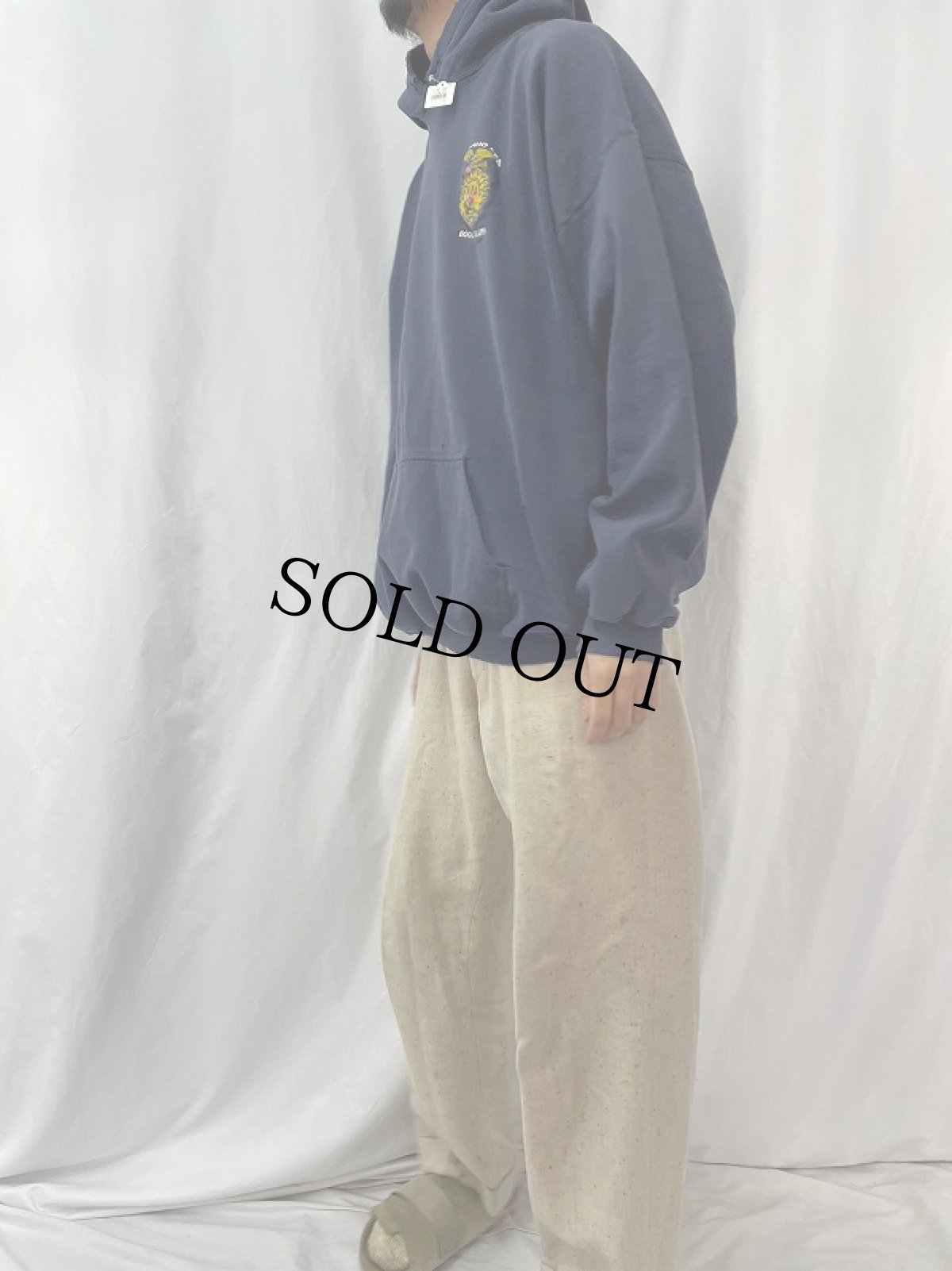 画像3: FFA "BOOSTER CLUB" ロゴ刺繍 スウェットフーディー NAVY XXL (3)