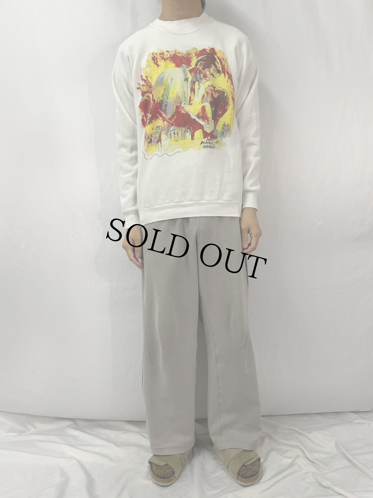 画像2: 90's Gone with the Wind USA製 ムービープリントスウェット L (2)