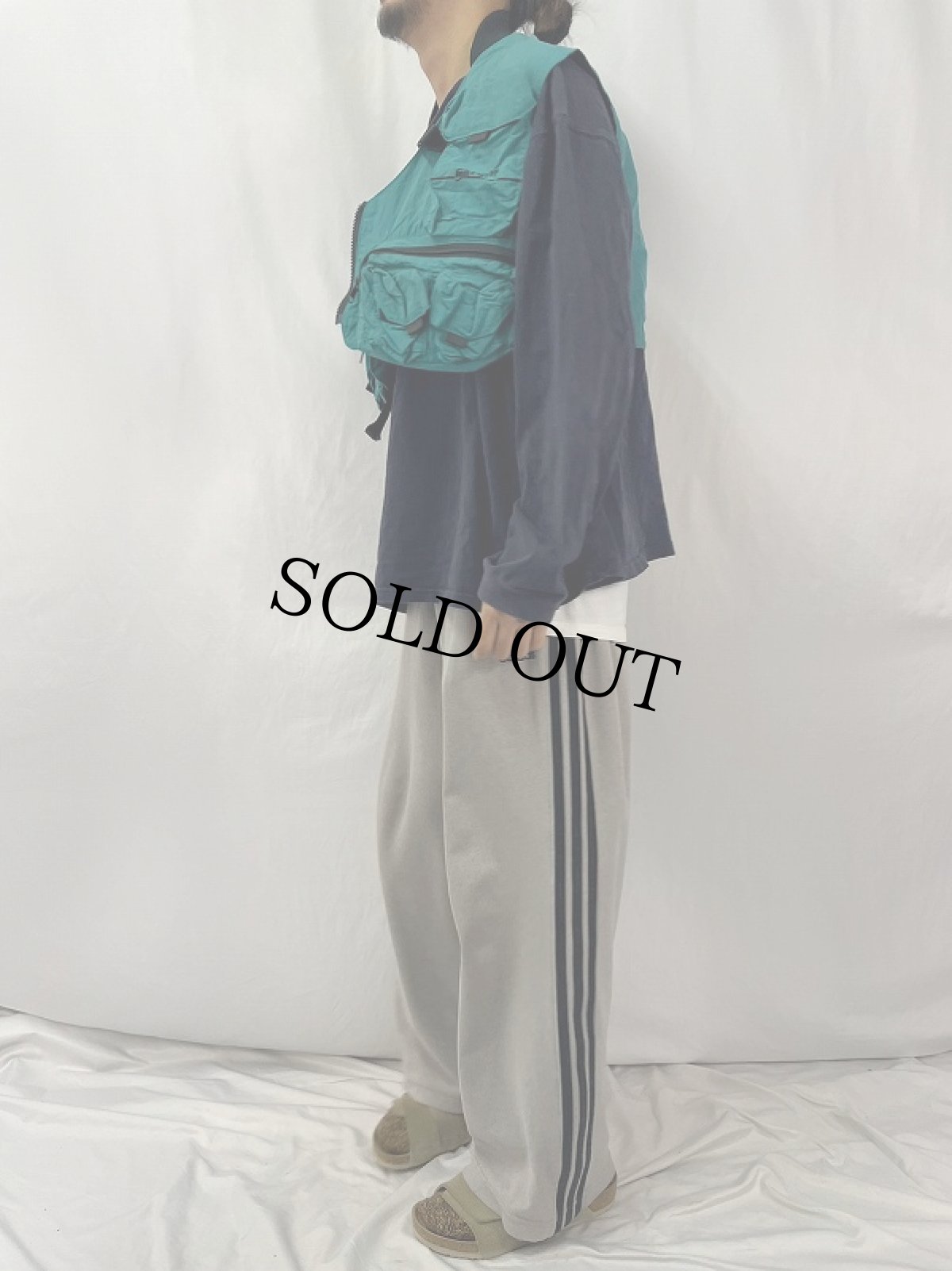 画像3: 90's Simms USA製 ナイロンフィッシングベスト L (3)