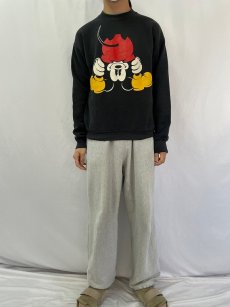 画像2: 90's Disney MICKEY MOUSE キャラクタープリントスウェット BLACK L (2)