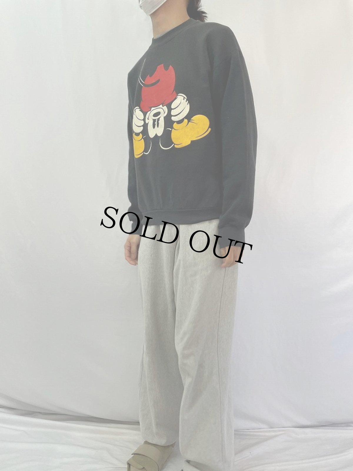 画像3: 90's Disney MICKEY MOUSE キャラクタープリントスウェット BLACK L (3)