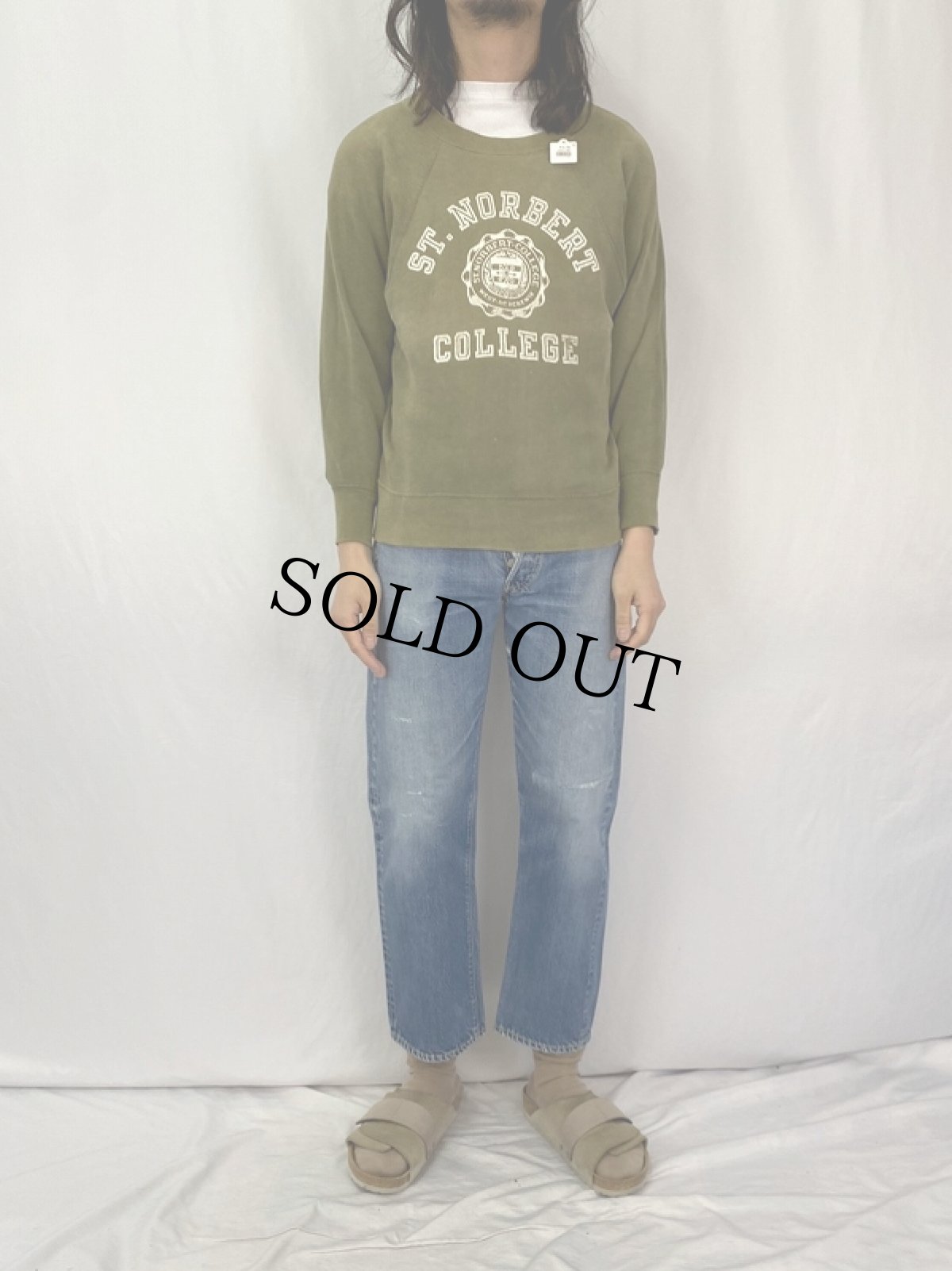 画像2: 60〜70's LEVI'S 501 BIGE デニムパンツ W30 (2)