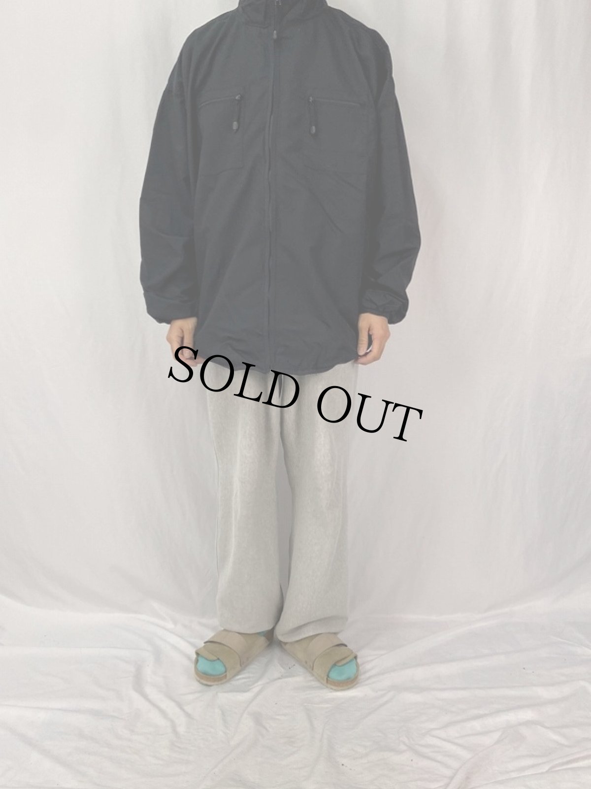 画像2: Reebok ナイロンジャケット BLACK XXL (2)