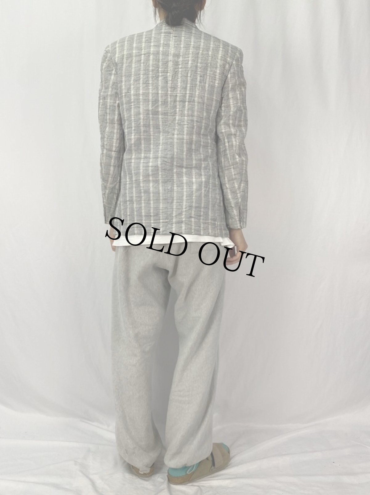 画像4: 80's YVES SAINT LAURENT FRANCE製 チェック柄 テーラードジャケット (4)