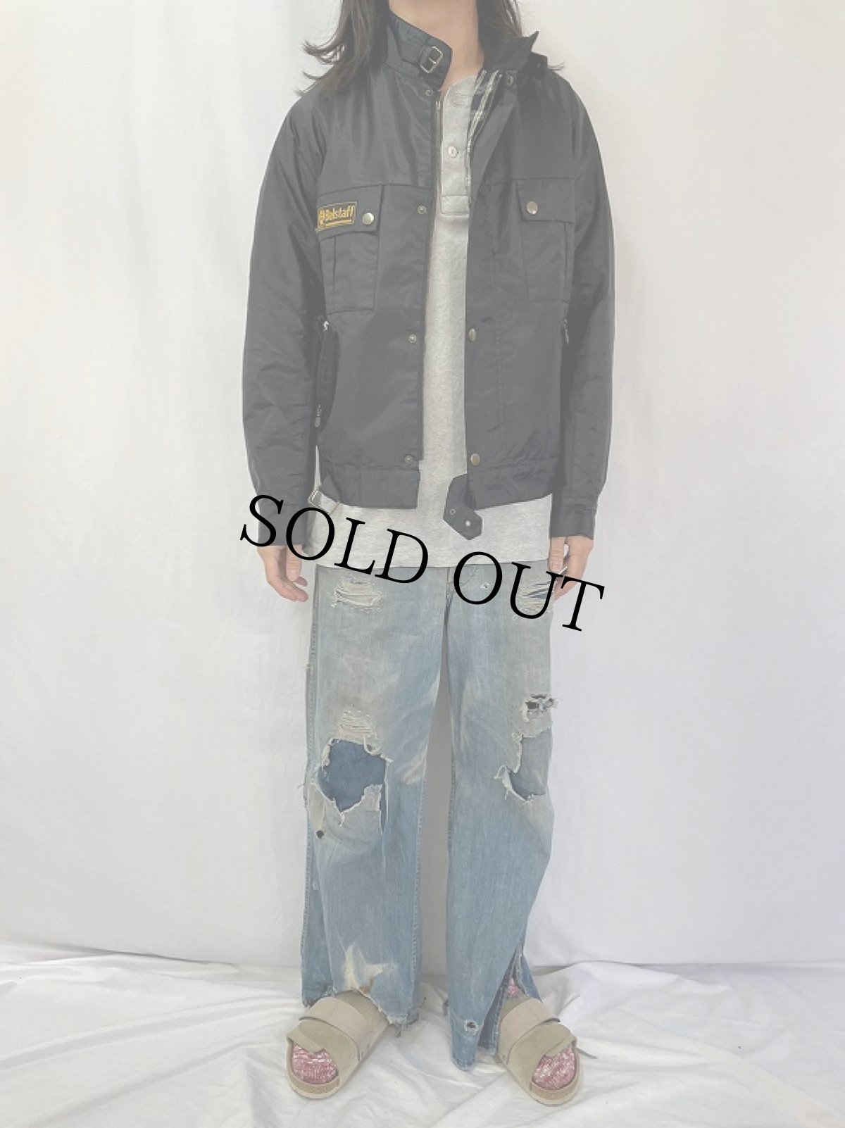 画像2: 90's〜 Belstaff ナイロンジャケット BLACK M (2)