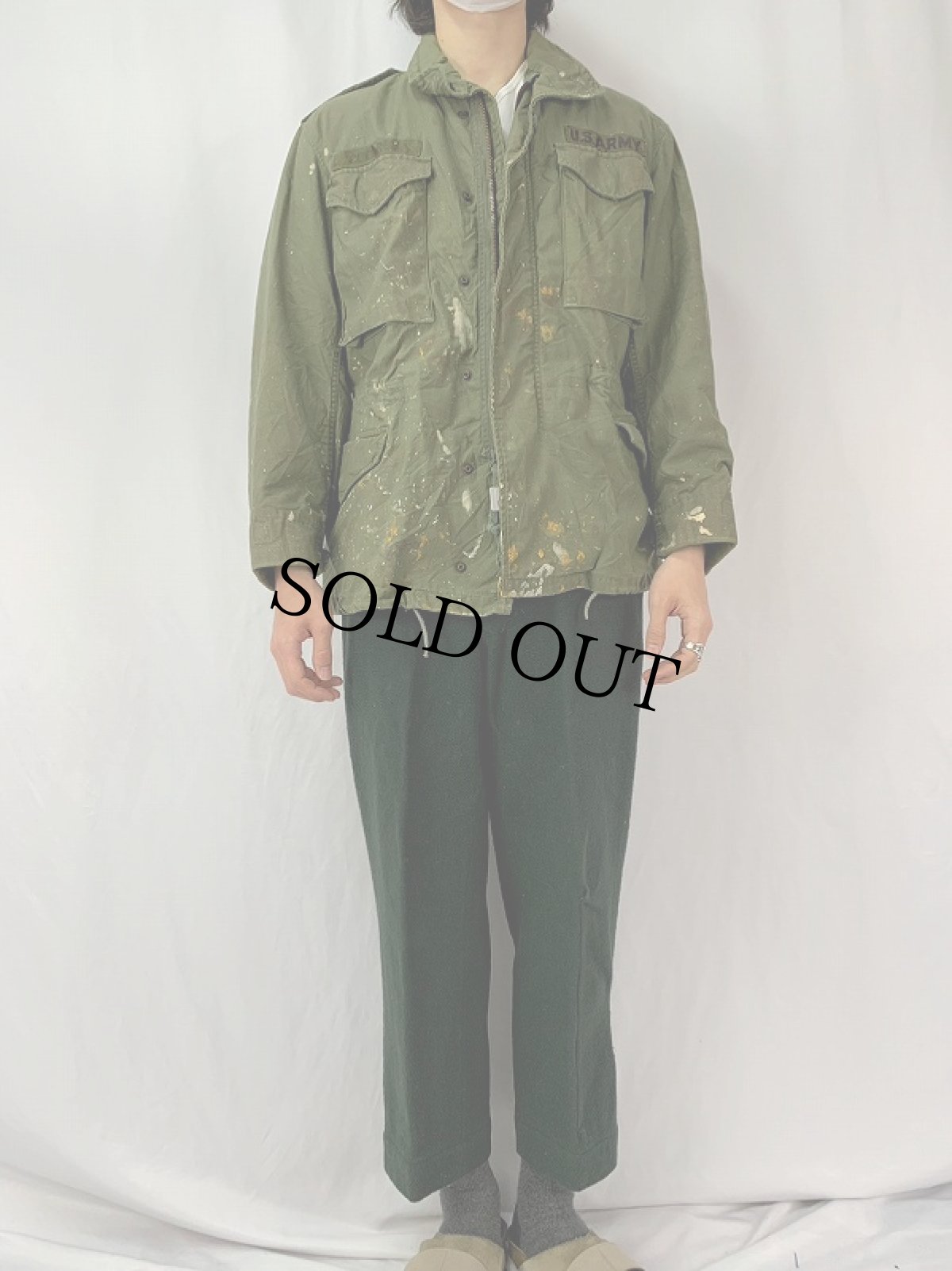 画像2: 70's U.S.ARMY M-65 ペンキペイント フィールドジャケット 3rd SMALL-SHORT (2)