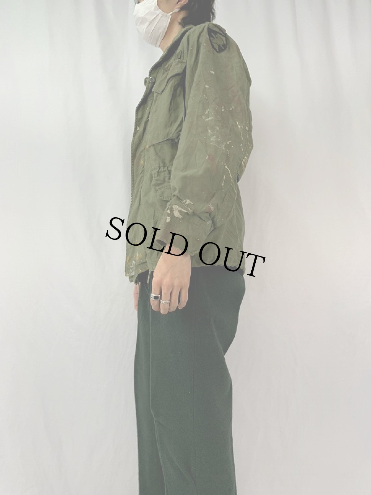 画像3: 70's U.S.ARMY M-65 ペンキペイント フィールドジャケット 3rd SMALL-SHORT (3)