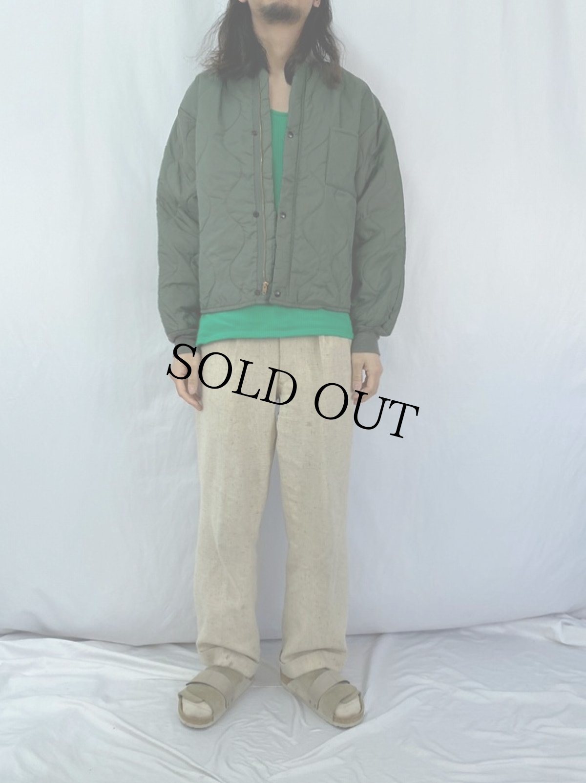 画像2: 80's U.S.AF CWU-9/P キルティングナイロンジャケット LARGE (2)