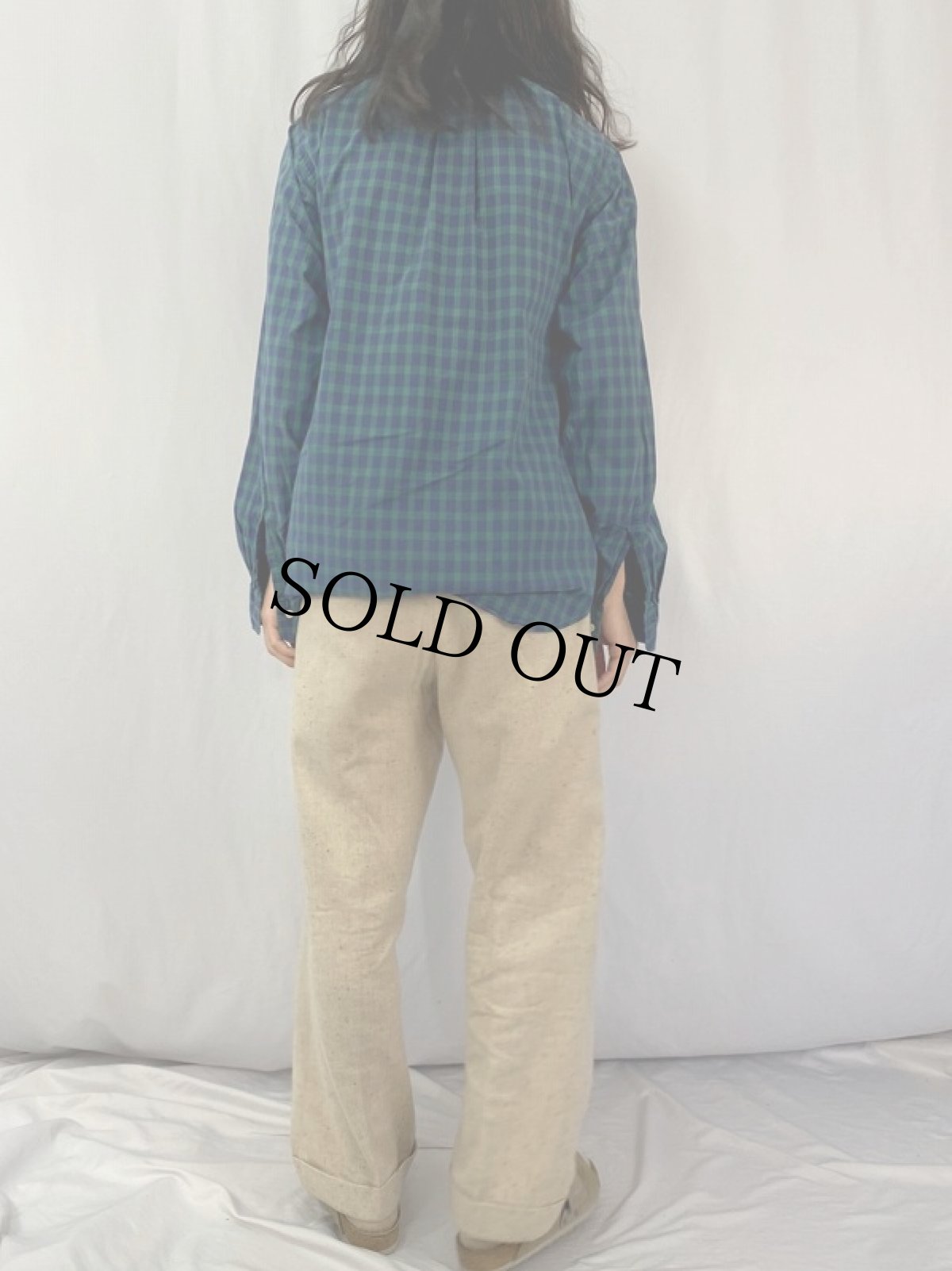 画像4: 90's〜 BROOKS BROTHERS USA製 チェック柄 コットンポプリンボタンダウンシャツ SIZEXL (4)