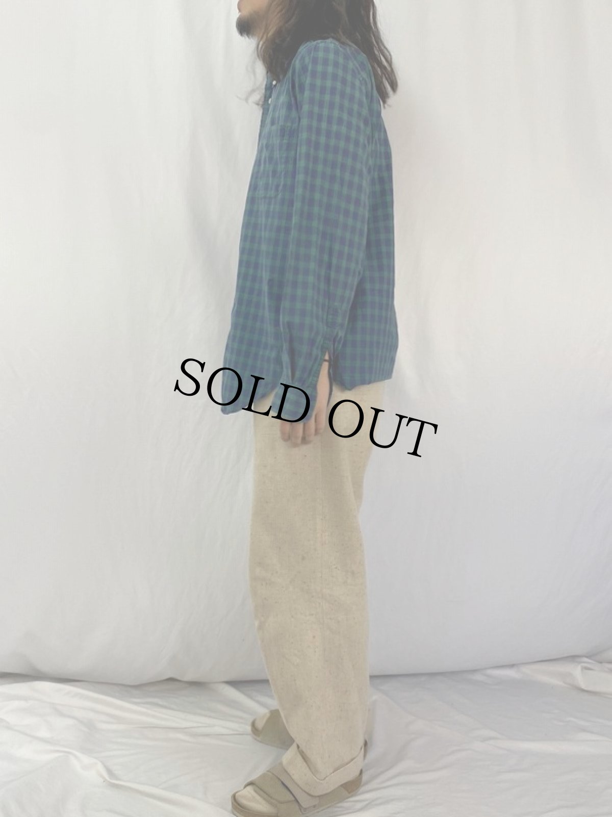 画像3: 90's〜 BROOKS BROTHERS USA製 チェック柄 コットンポプリンボタンダウンシャツ SIZEXL (3)