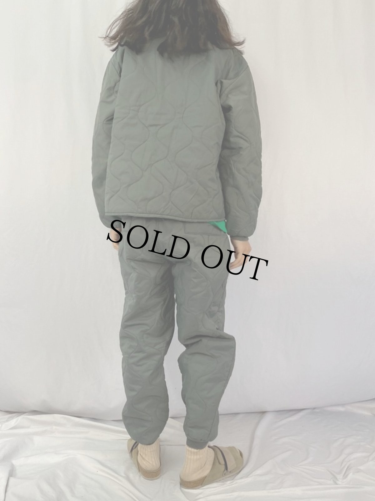 画像4: 90's U.S.AIRFORCE CWU-9/P キルティングナイロンジャケット/キルティングパンツ SETUP LARGE (4)