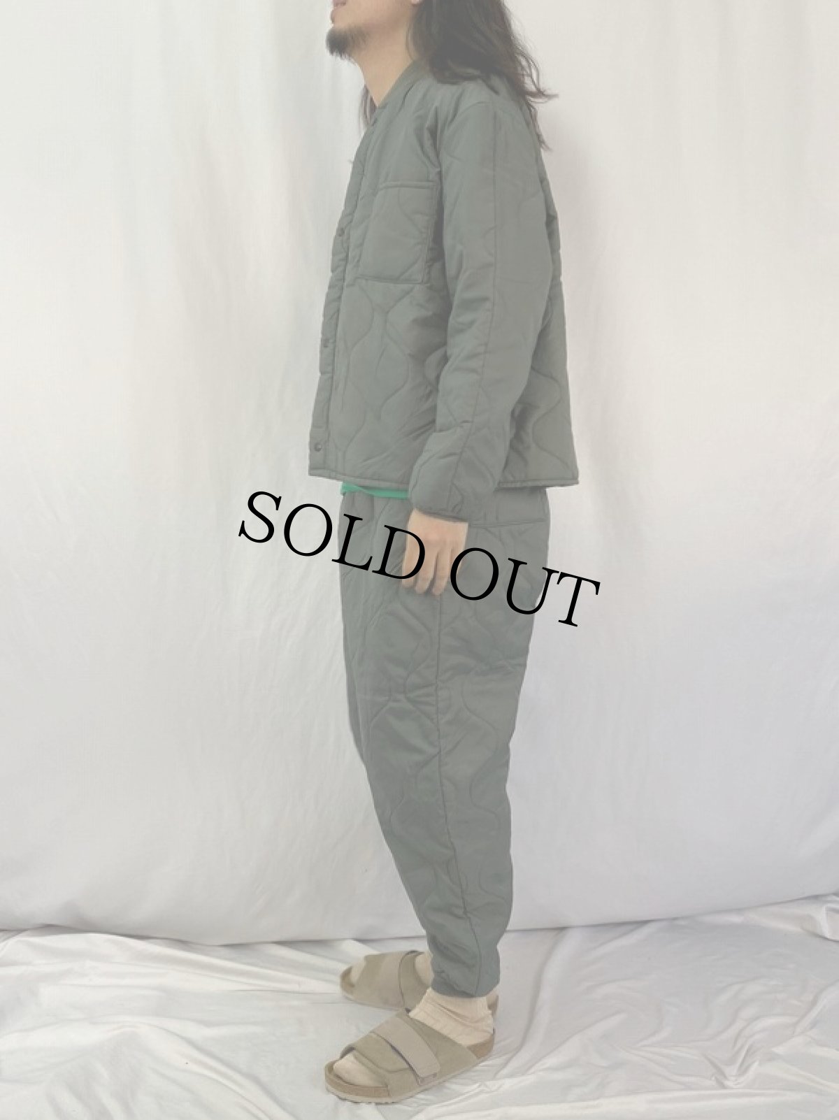 画像3: 90's U.S.AIRFORCE CWU-9/P キルティングナイロンジャケット/キルティングパンツ SETUP LARGE (3)