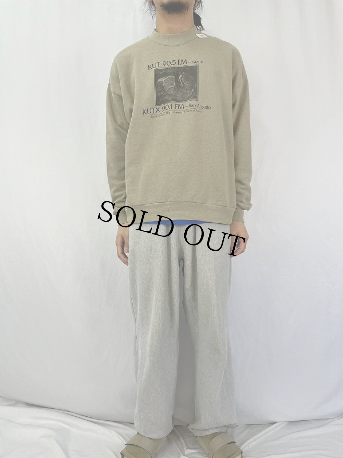 画像2: USA製 "KUT 90.5 FM" ラジオ局プリントスウェット XL (2)