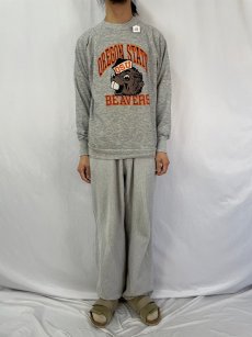 画像2: 80's USA製 "OSU OREGON STATE BEAVERS" プリントスウェット XL (2)