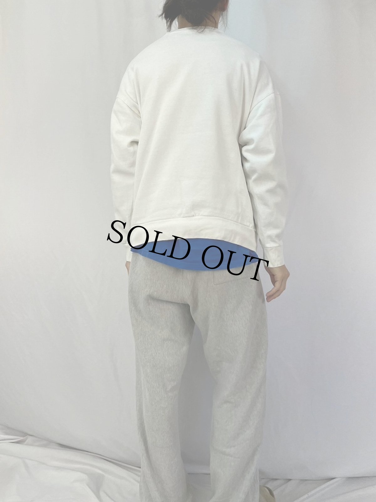 画像4: 90's CANADA製 "SAMURAI" 旭日旗×戦闘機 ラメプリントスウェット XL (4)