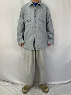 画像2: 90's FIVE BROTHER ヒッコリーストライプ柄 ワークシャツ XL (2)