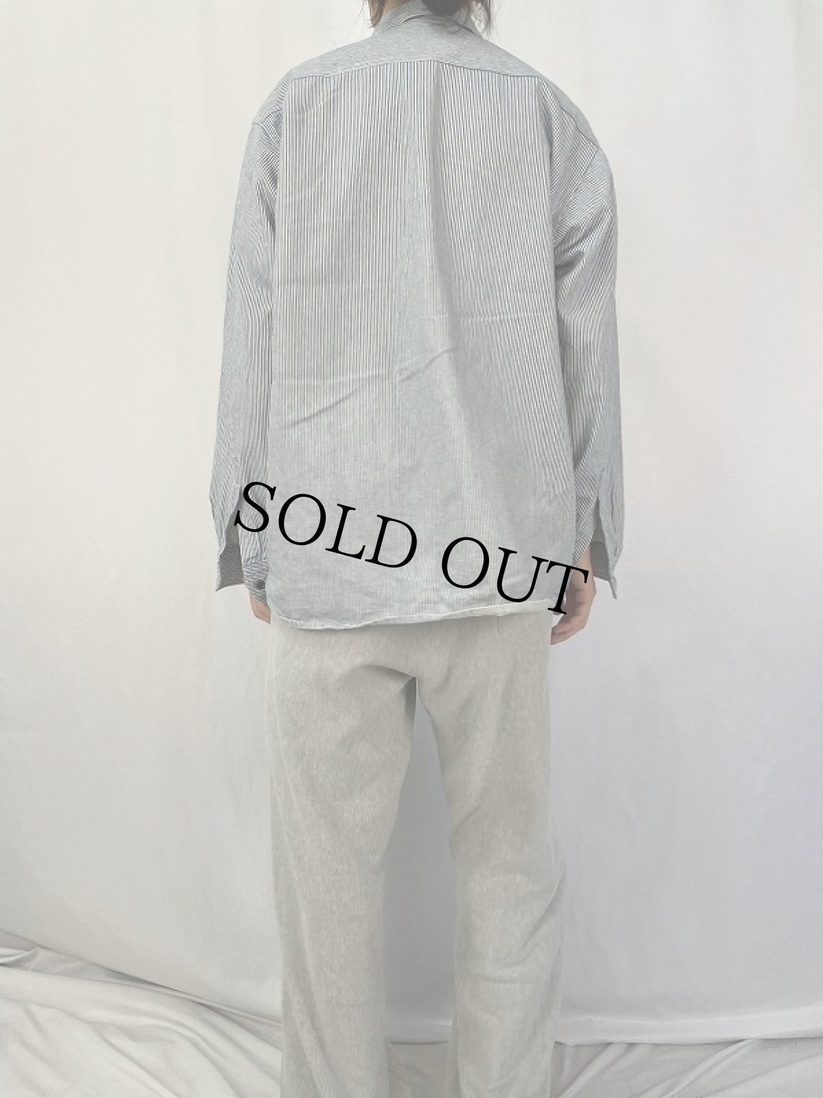 画像4: 90's FIVE BROTHER ヒッコリーストライプ柄 ワークシャツ XL (4)