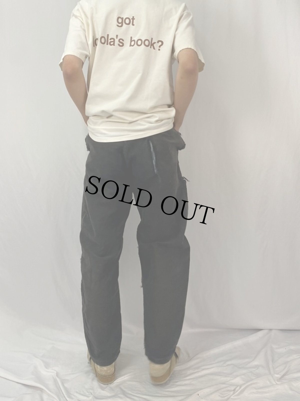 画像4: FRENCH ブラックモールスキン ワークパンツ W33 (4)