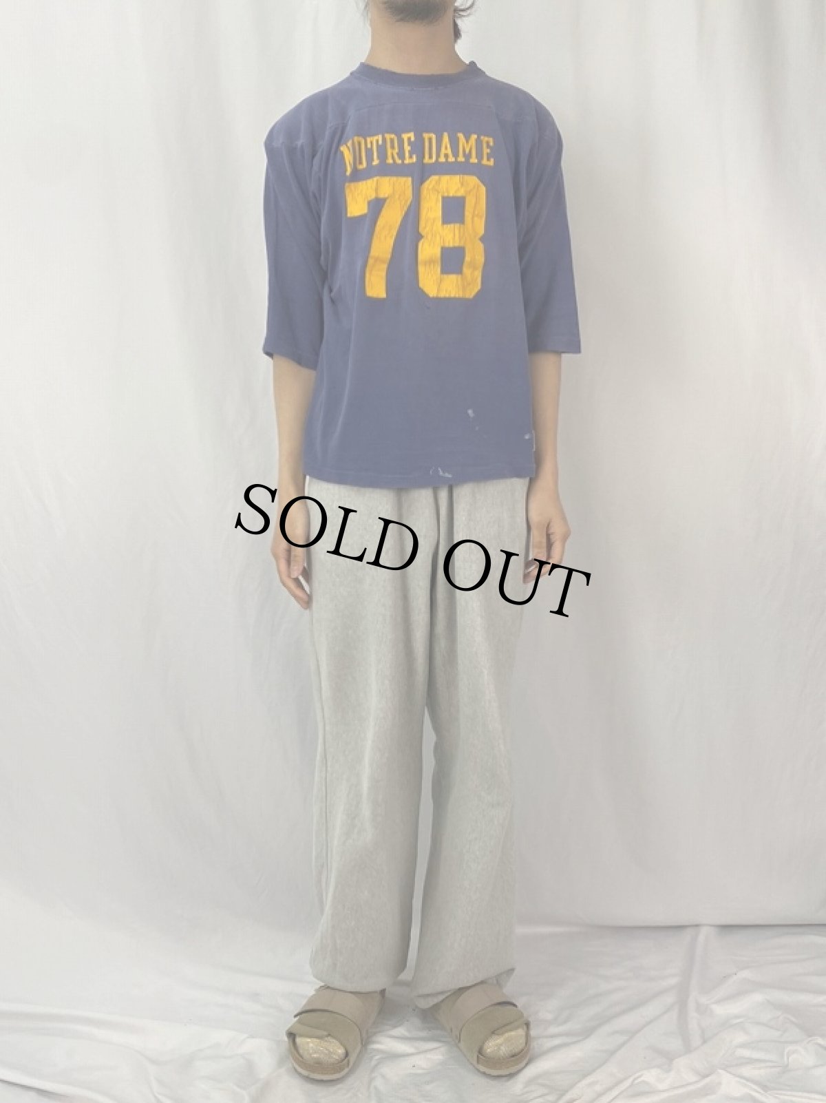 画像2: 70〜80's Champion バータグ USA製 "78" プリントフットボールTシャツ L (2)