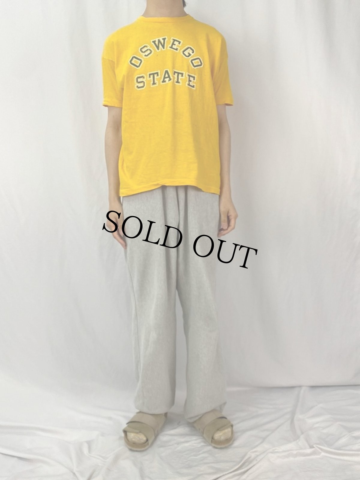 画像2: 70〜80's Champion バータグ USA製 "OSWEGO STATE" プリントTシャツ XL (2)