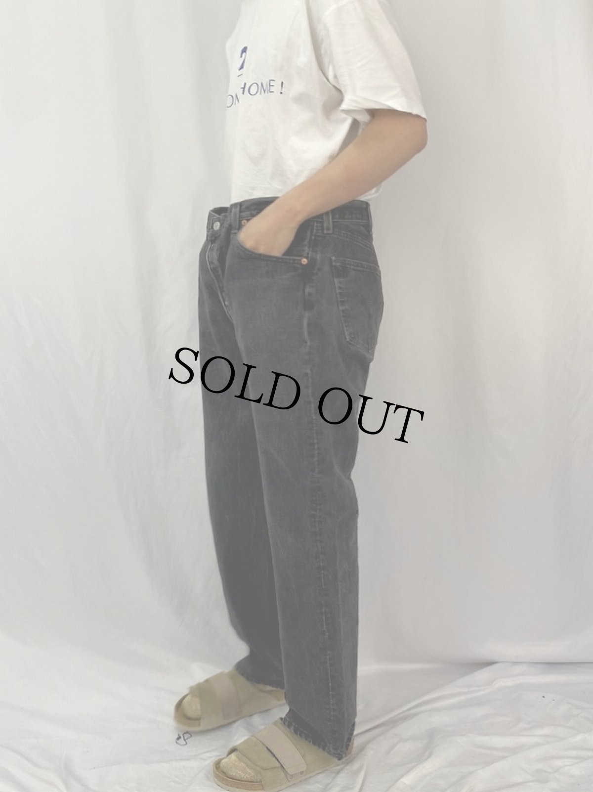 画像3: 90's Levi's 501 USA製 ブラックデニムパンツ W39 (3)