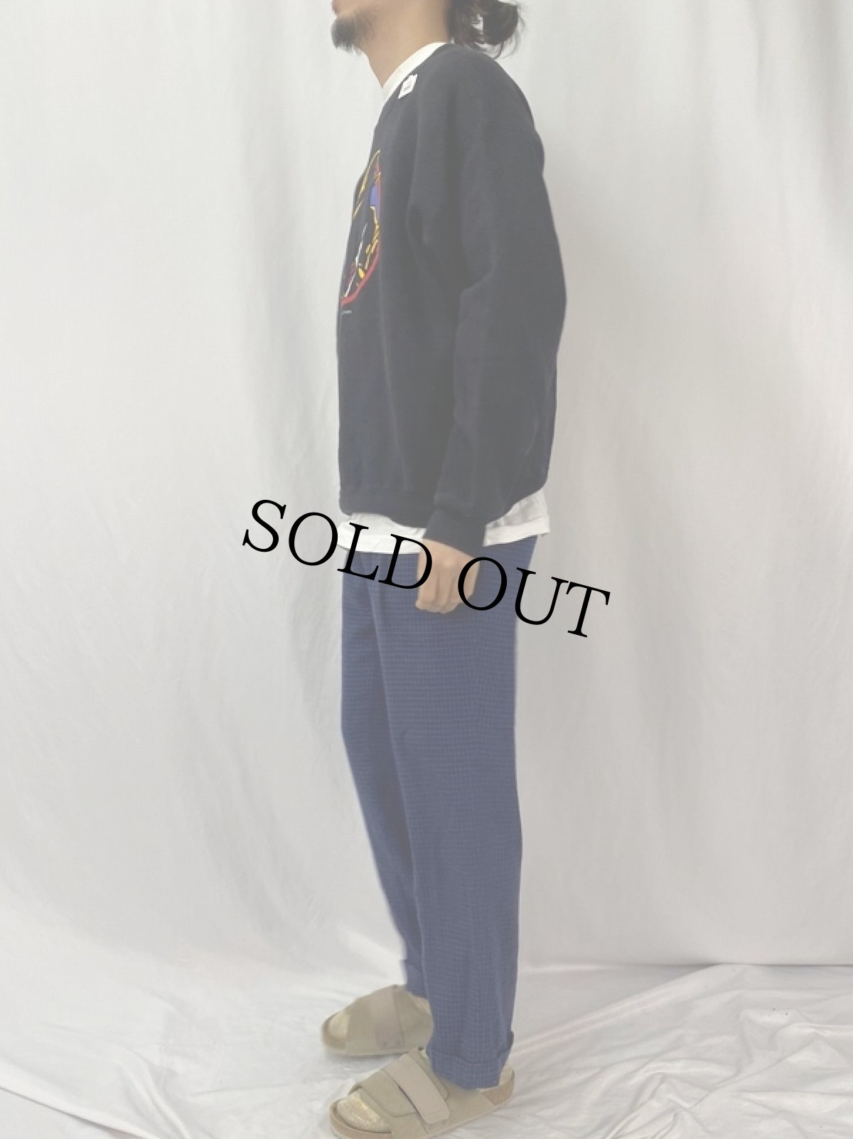 画像3: 90's Disney Dick Tracy USA製 キャラクタープリントスウェット BLACK XL (3)