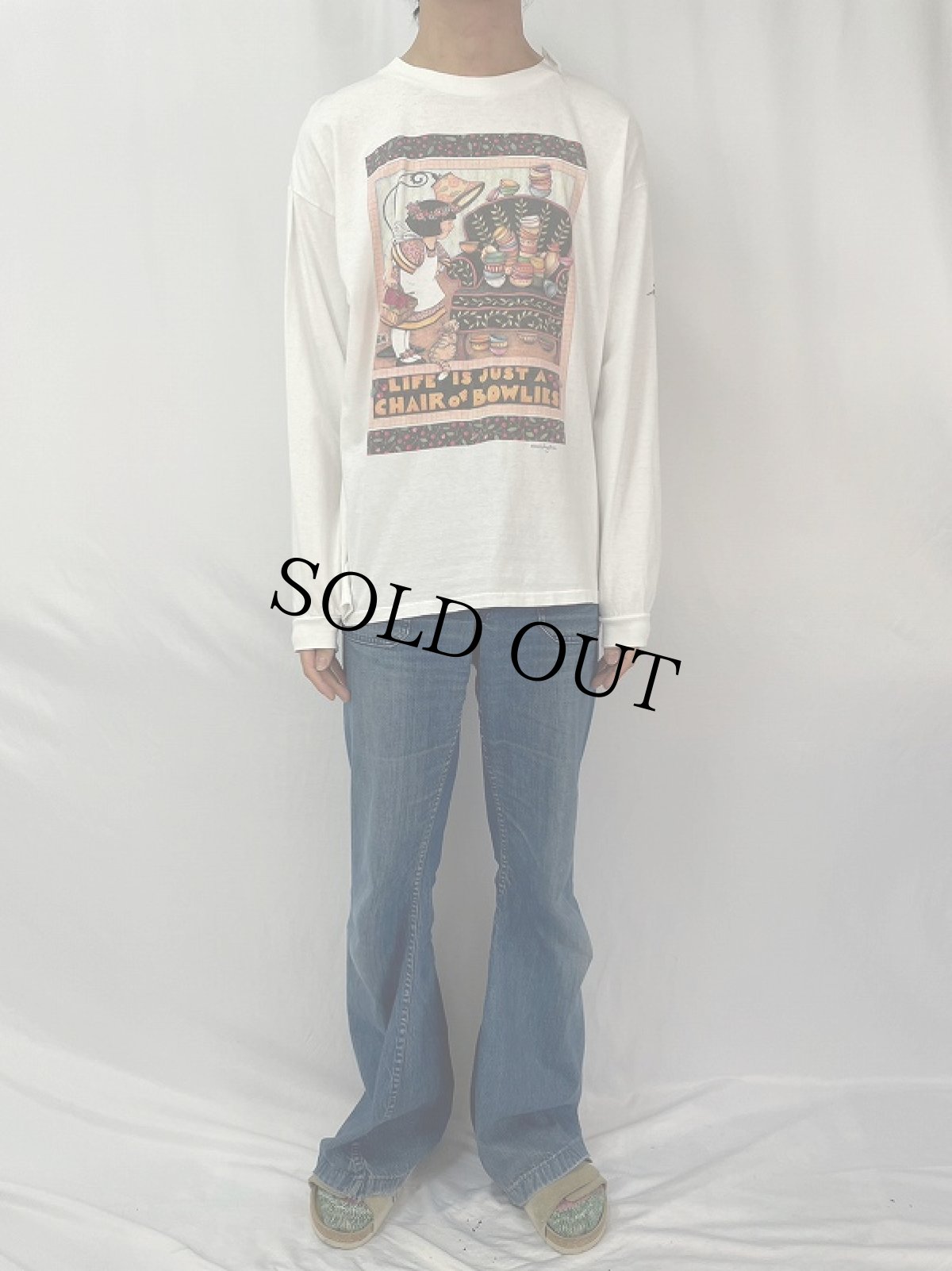 画像2: 90's Mary Engelbreit USA製 イラストプリントロンT (2)