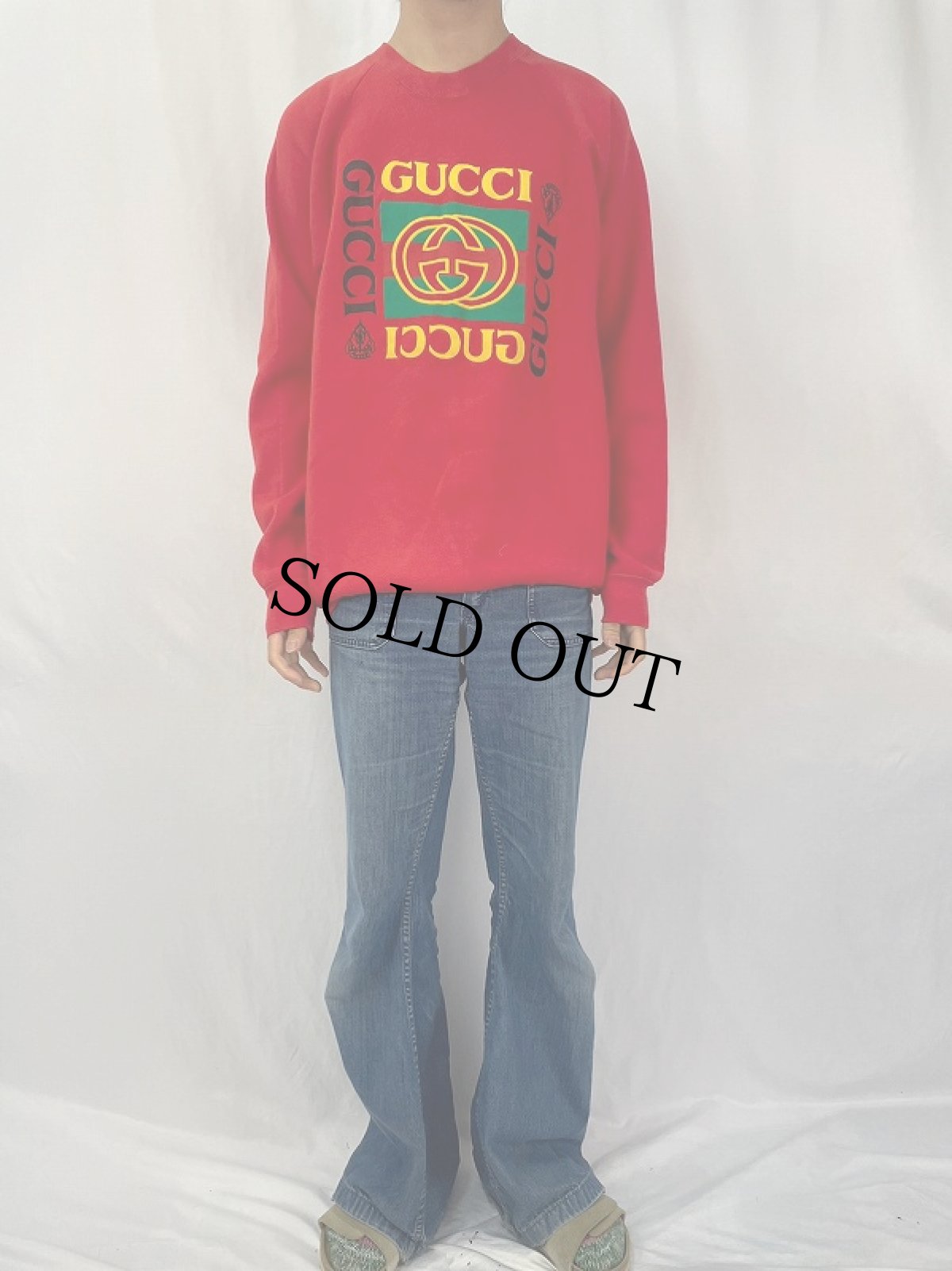 画像2: 90's ブート GUCCI USA製 ロゴプリントスウェット XL (2)