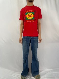 画像2: 80〜90's ブート GUCCI USA製 ロゴプリントTシャツ L (2)