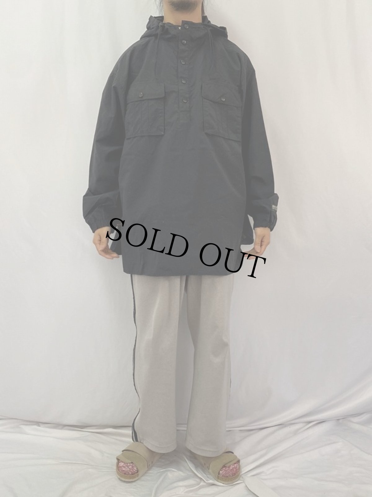 画像2: 90's adidas ナイロンアノラックパーカー BLACK L (2)